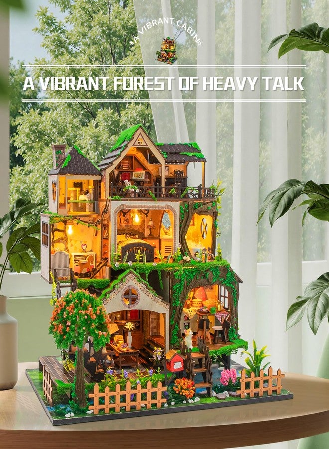 Spilay Miniature Dollhouse Miniature House Kit,DIY Kit Mini Modern Villa Model with Music Box ，Best Christmas Birthday Gift.(Fairy Tale Forest) - Image 4